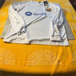 FC Barcelona Away Jersey Men’s M Nike Dri-Fit White Spotify Soccer Shirt